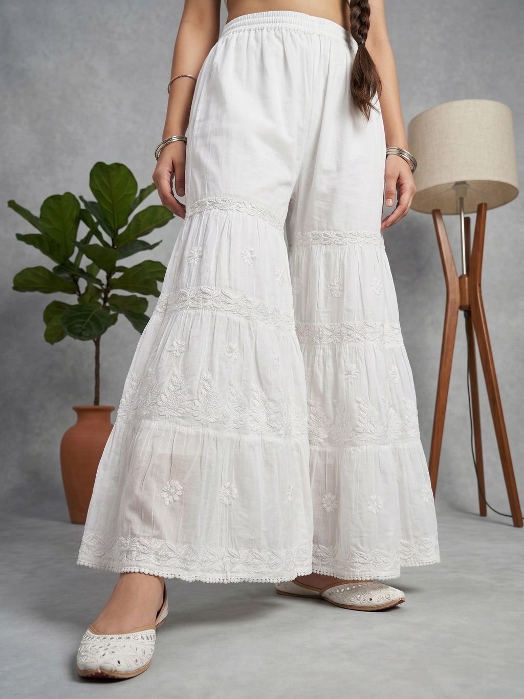 Floral Hand Embroidered Bottom