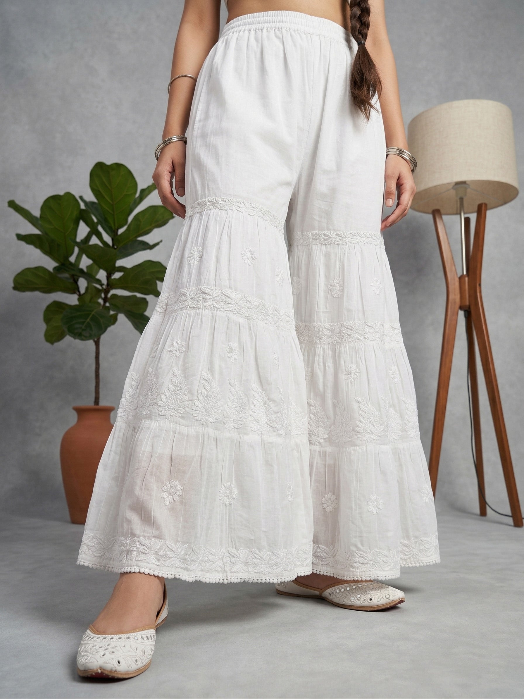 Floral Hand Embroidered Bottom