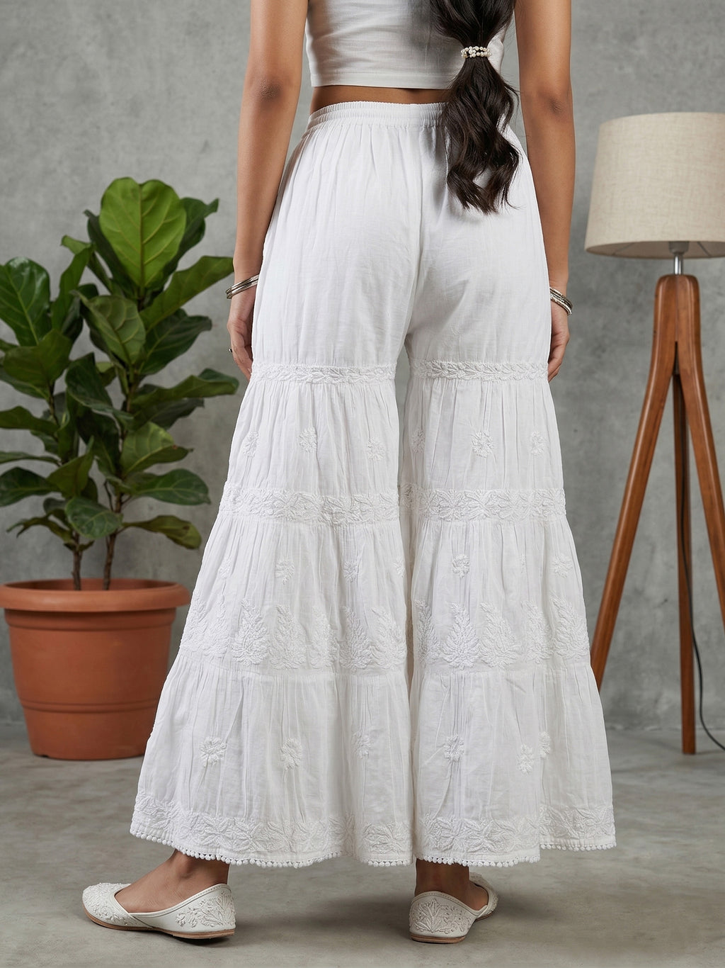 Floral Hand Embroidered Bottom