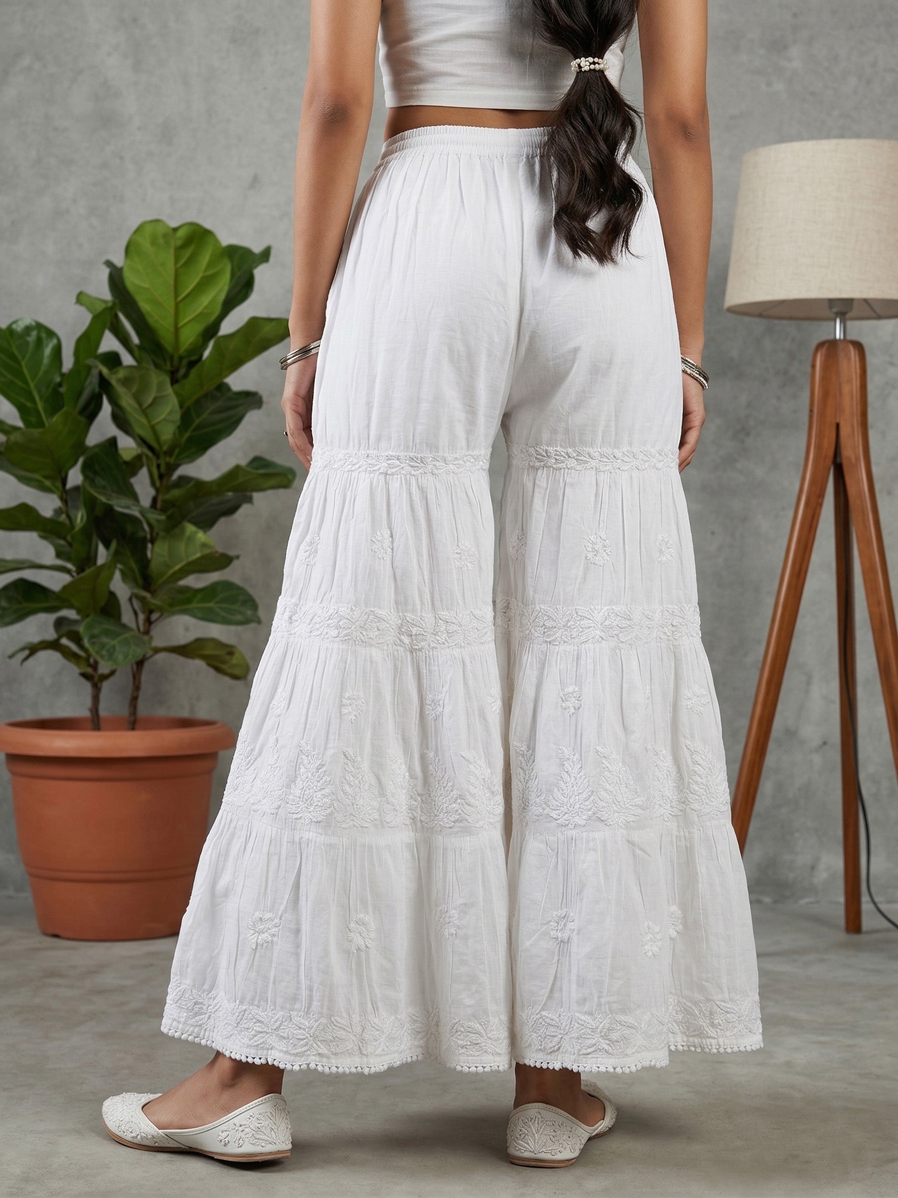 Floral Hand Embroidered Bottom