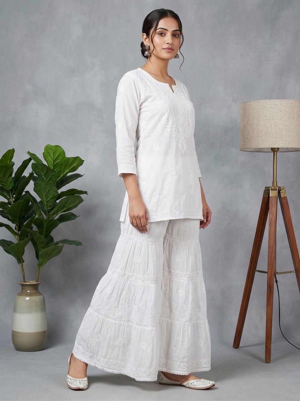 Floral Hand Embroidered Bottom