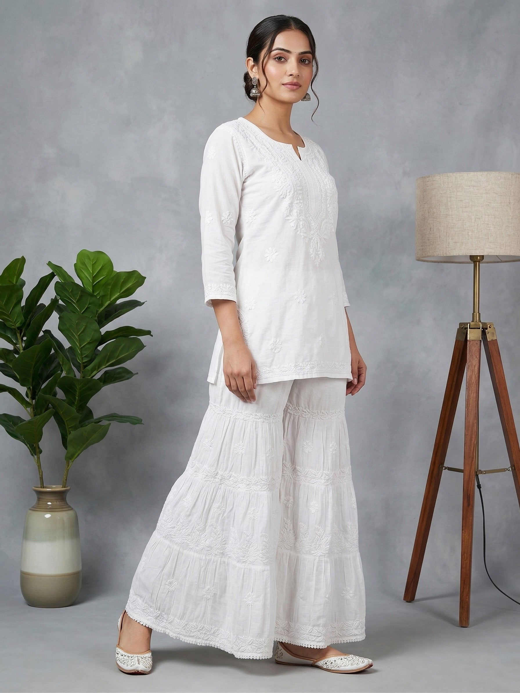 Floral Hand Embroidered Bottom