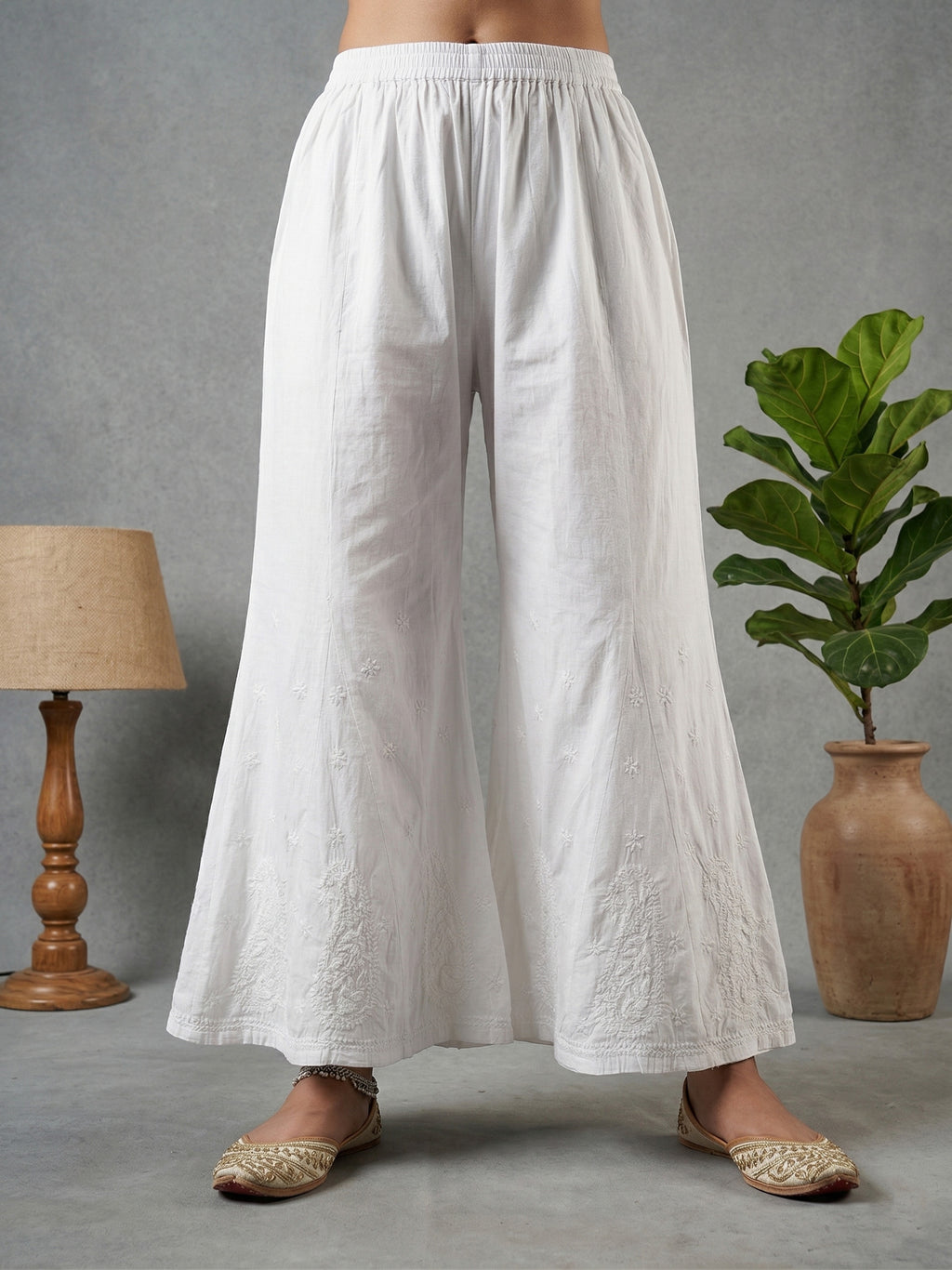Floral Hand Embroidered Bottom