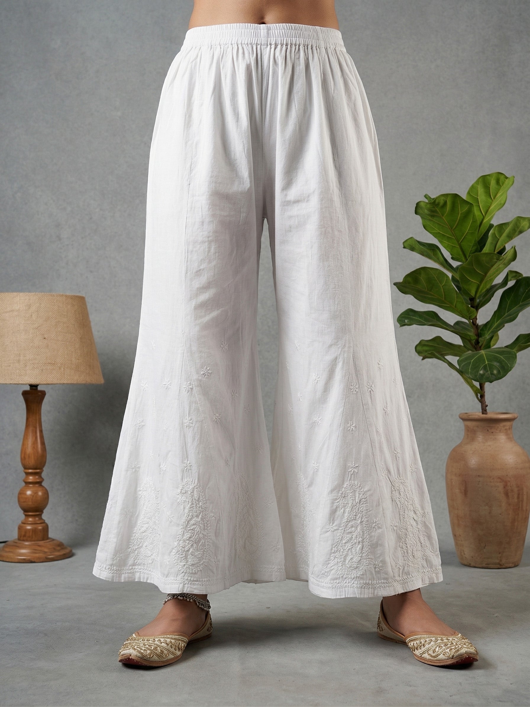 Floral Hand Embroidered Bottom