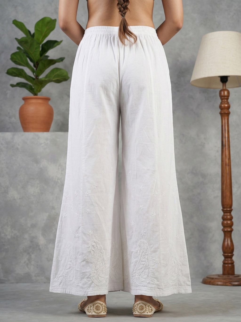 Floral Hand Embroidered Bottom