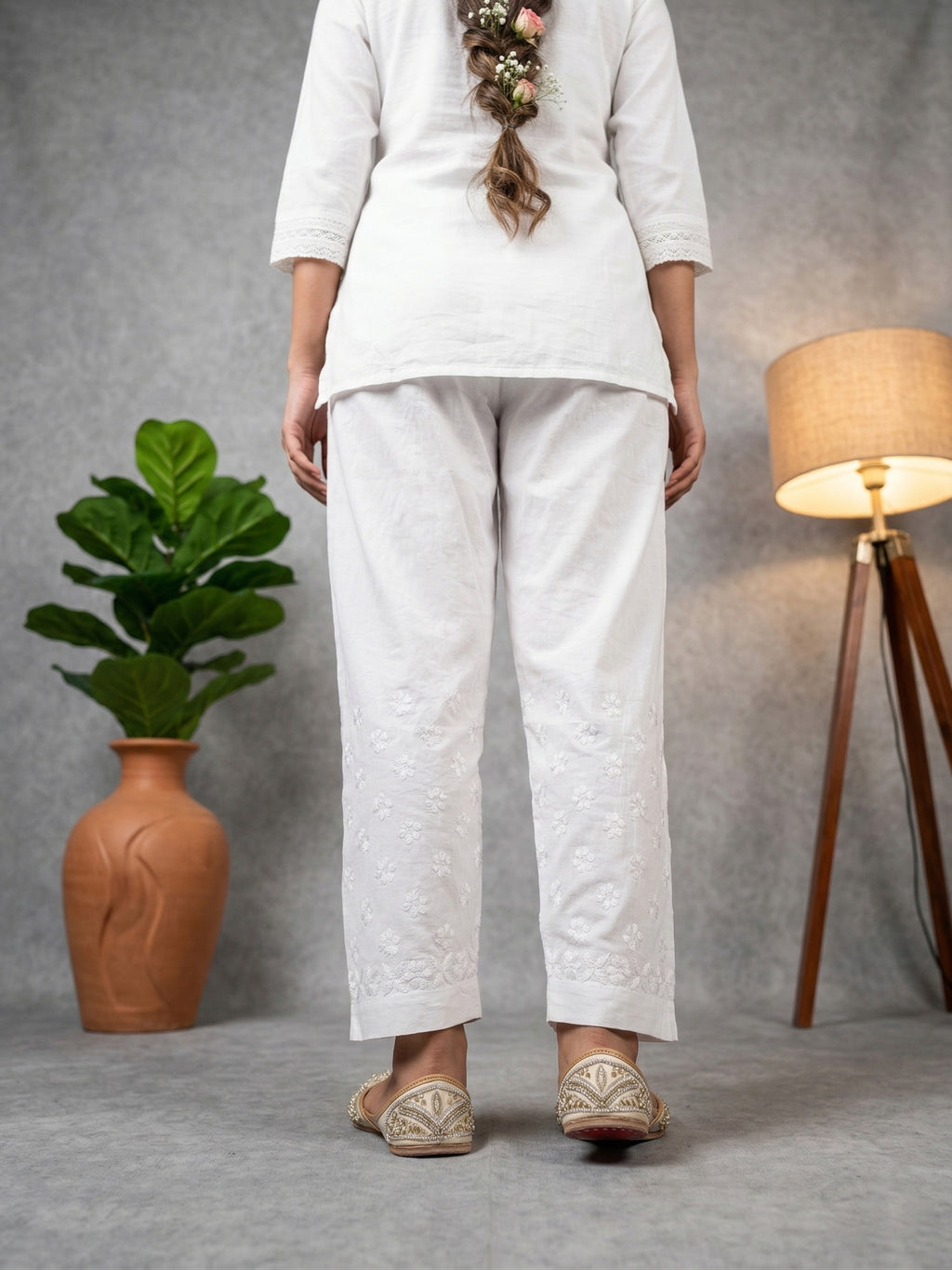 Floral Hand Embroidered Bottom