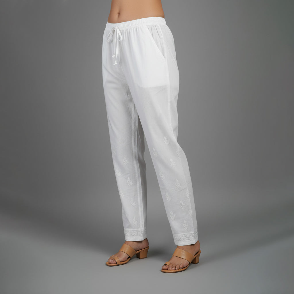 Floral Hand Embroidered Bottom