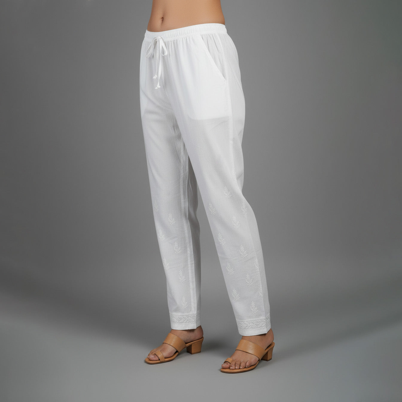 Floral Hand Embroidered Bottom