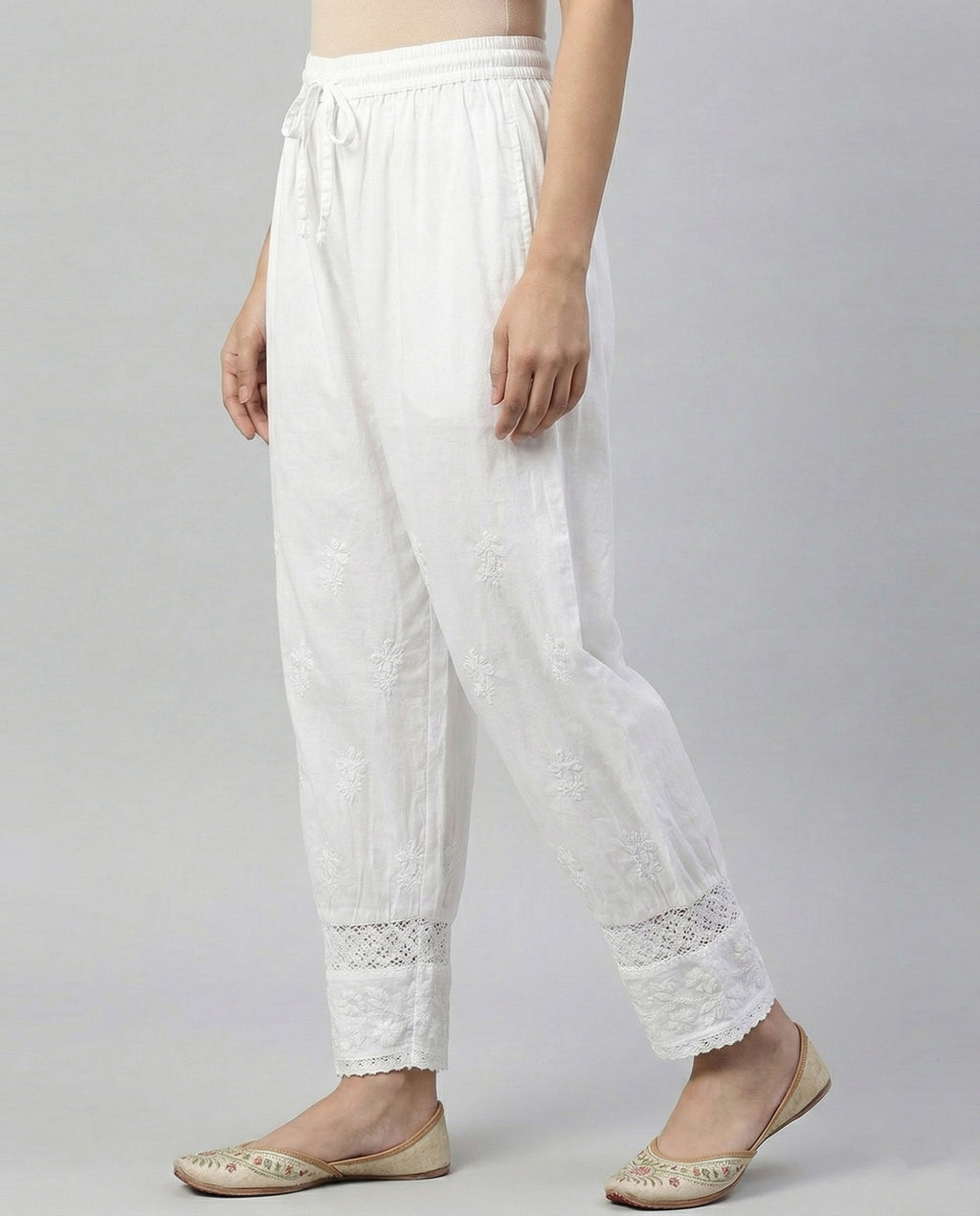 Floral Hand Embroidered Bottom