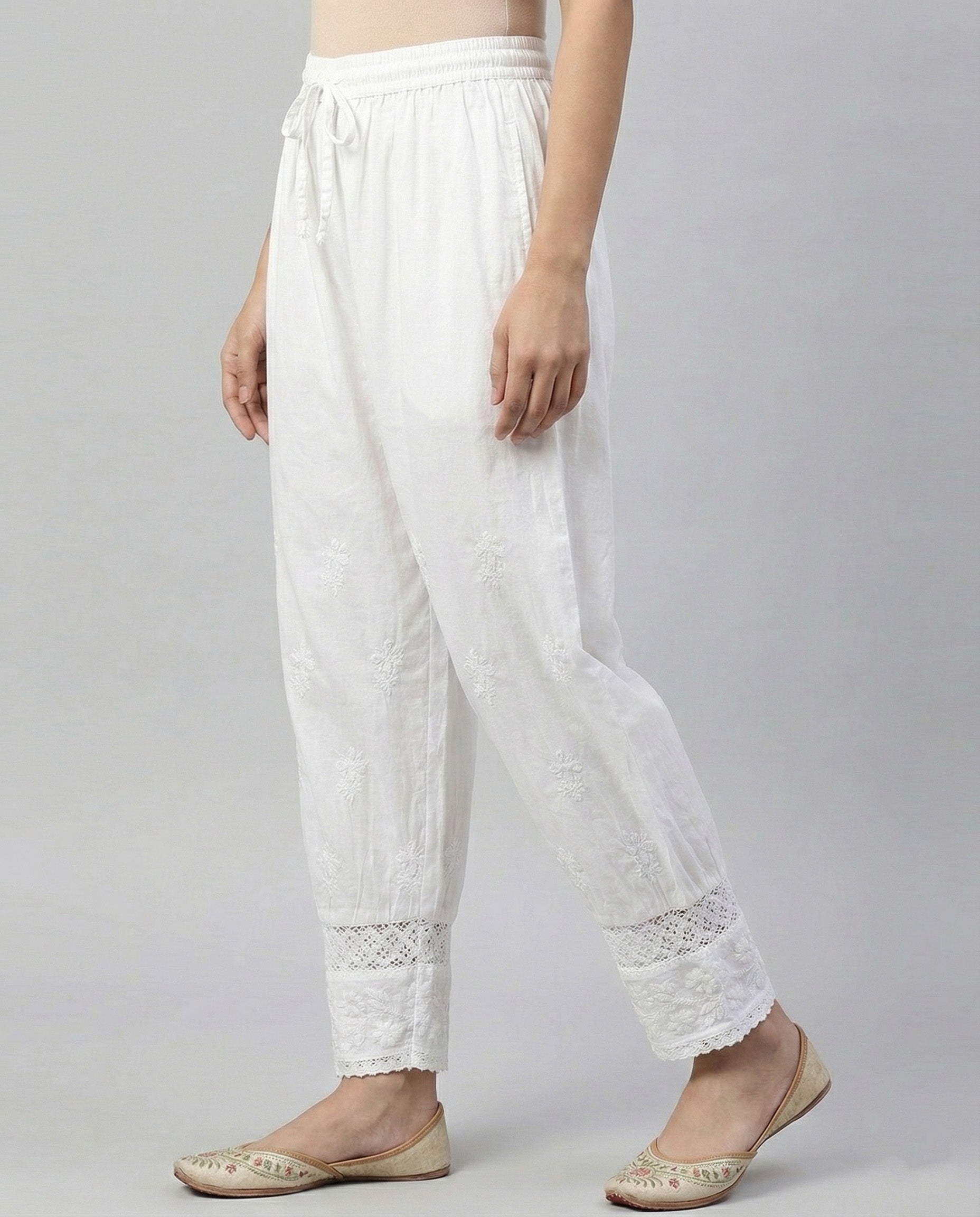 Floral Hand Embroidered Bottom