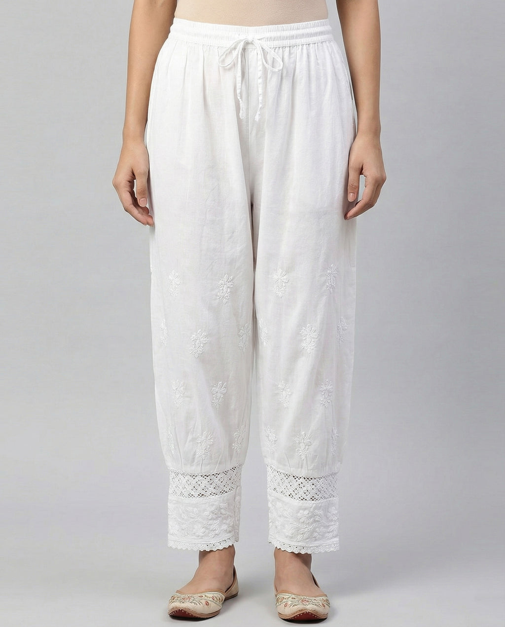 Floral Hand Embroidered Bottom