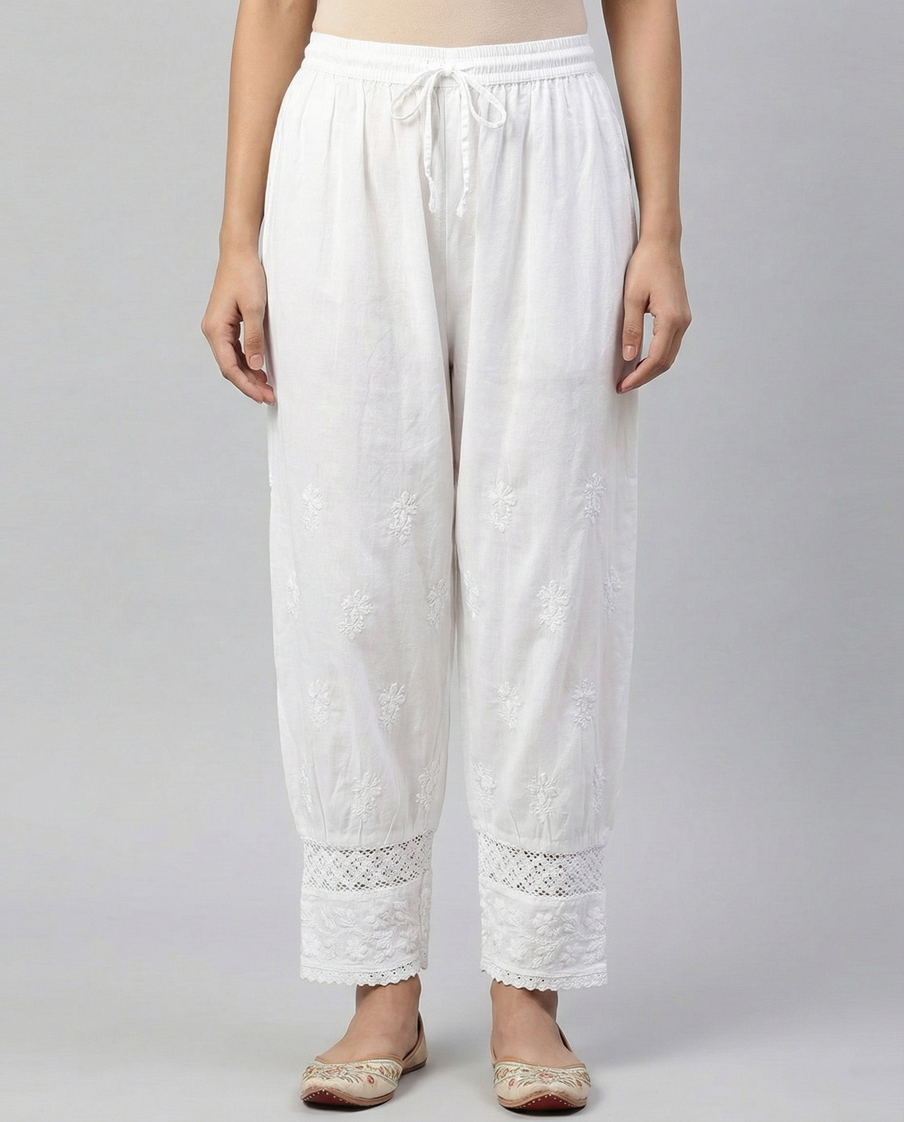Floral Hand Embroidered Bottom