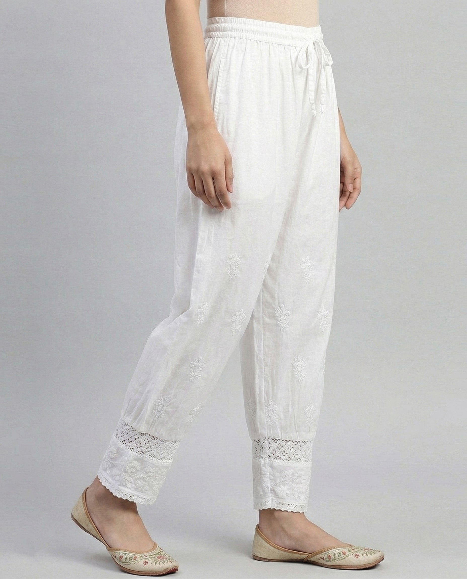 Floral Hand Embroidered Bottom