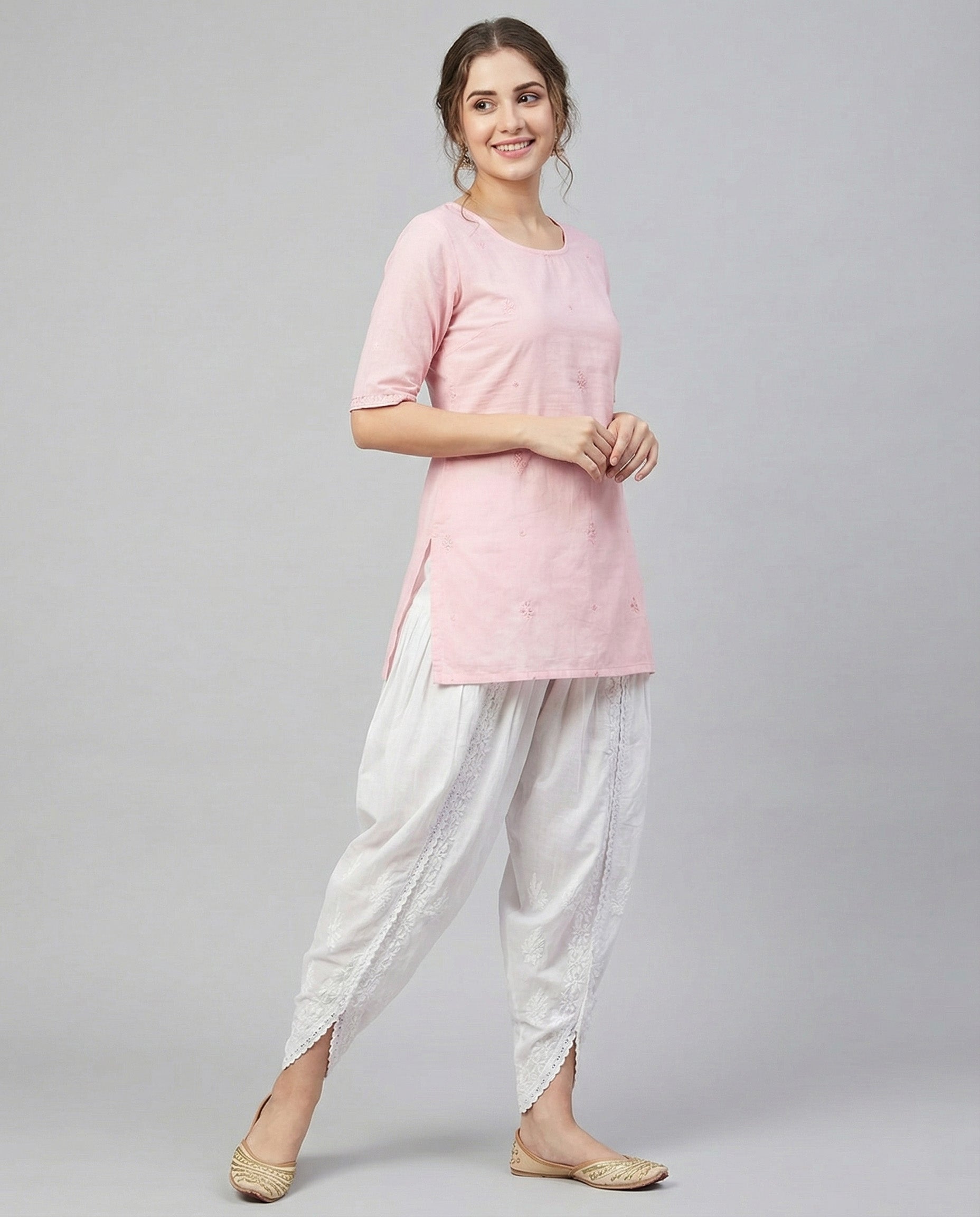 Floral Hand Embroidered Bottom