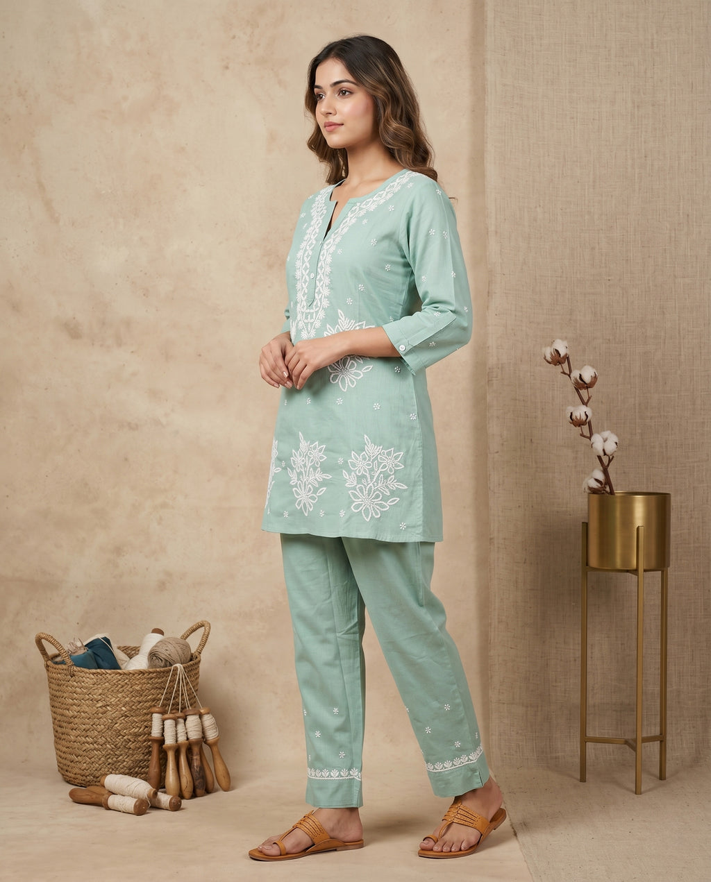 Floral Embroidered Co-ord Set