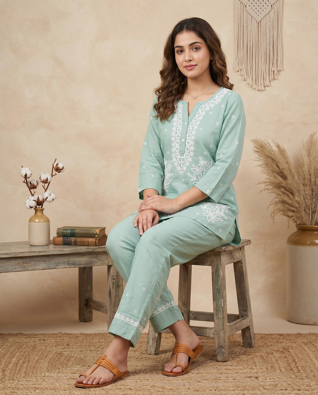 Floral Embroidered Co-ord Set