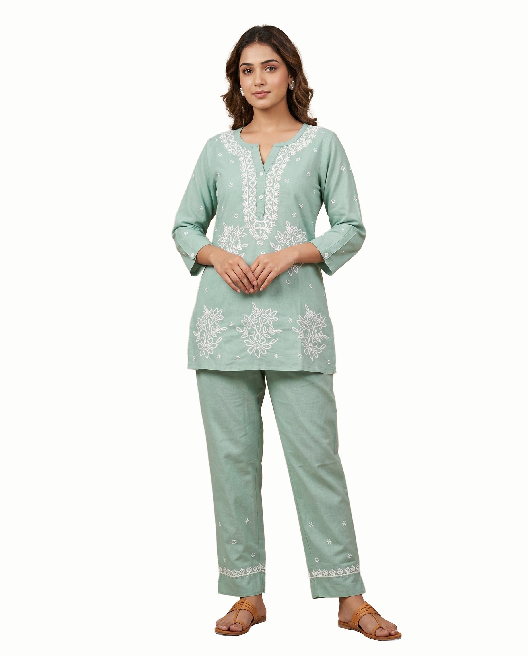 Floral Embroidered Co-ord Set