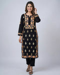 Women Floral Embroidered Chikankari Floral Kurta