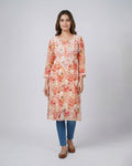 Women Floral Embroidered Chikankari Floral Kurta