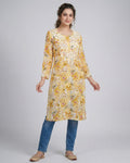 Women Floral Embroidered Chikankari Floral Kurta