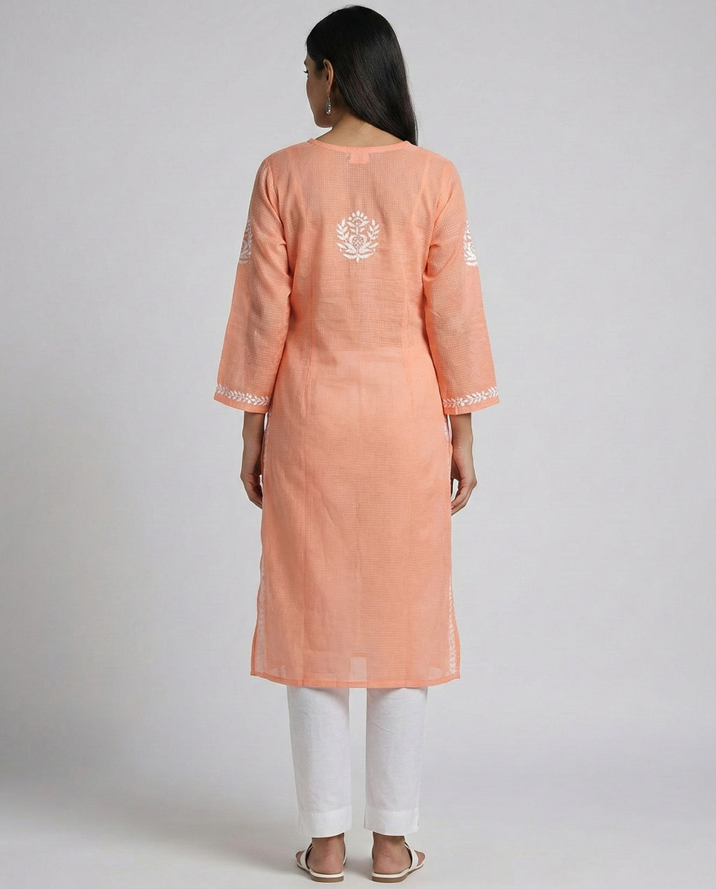 Women Floral Embroidered Chikankari Floral Kurta