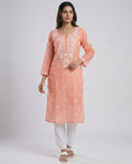 Women Floral Embroidered Chikankari Floral Kurta