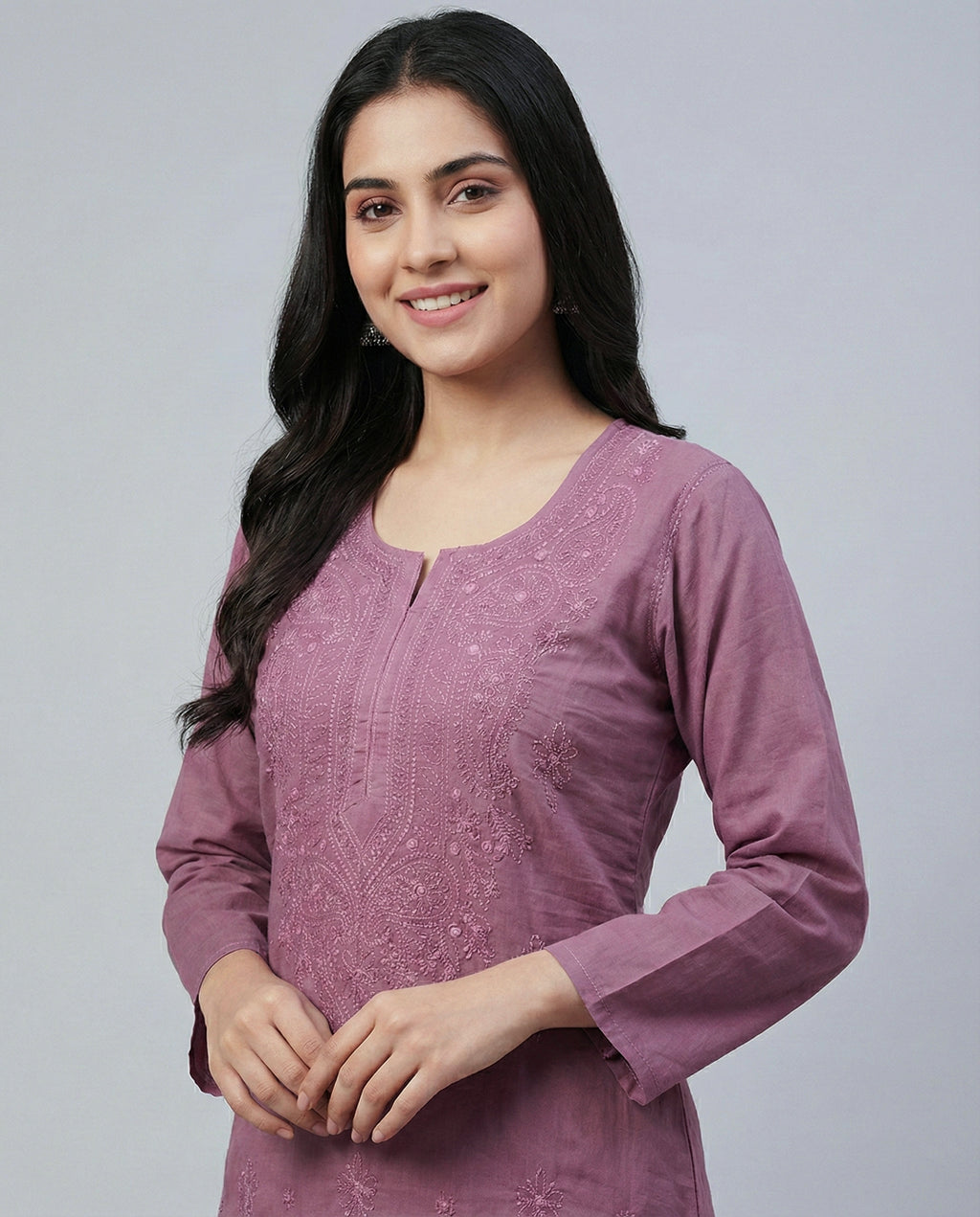 Women Floral Embroidered Chikankari Floral Kurta