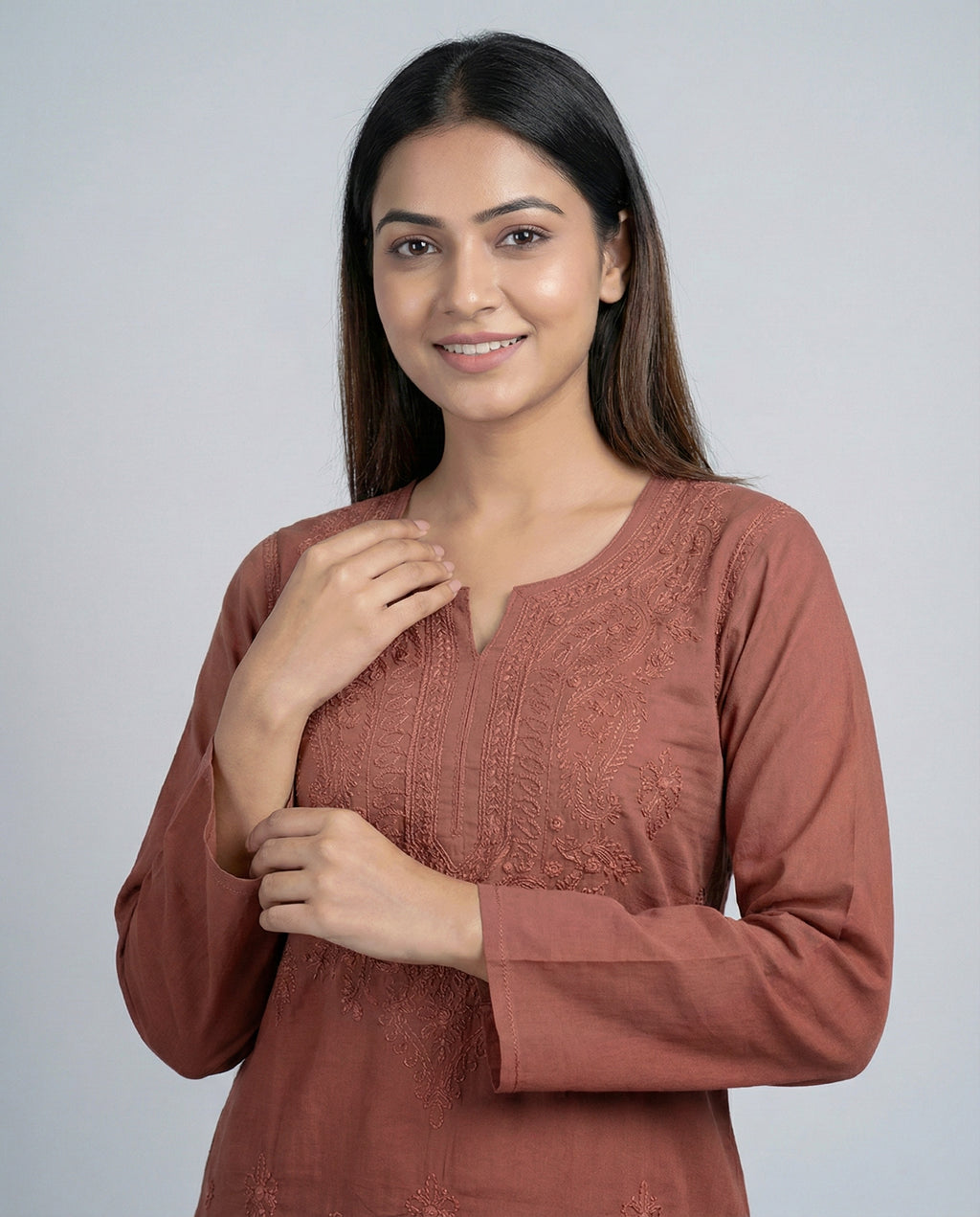 Women Floral Embroidered Chikankari Floral Kurta