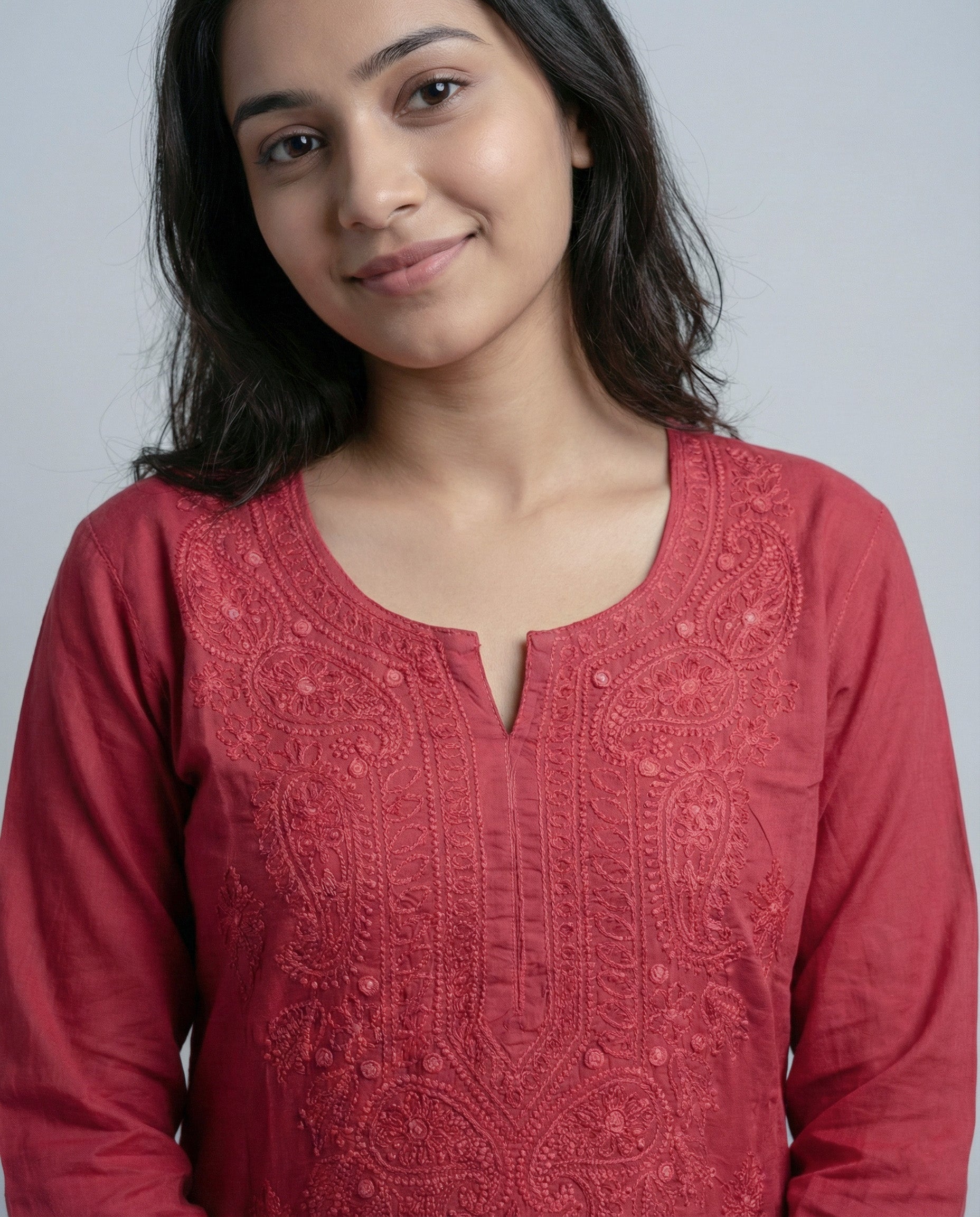 Women Floral Embroidered Chikankari Floral Kurta
