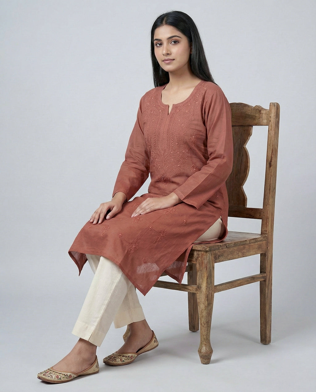Women Floral Embroidered Chikankari Floral Kurta