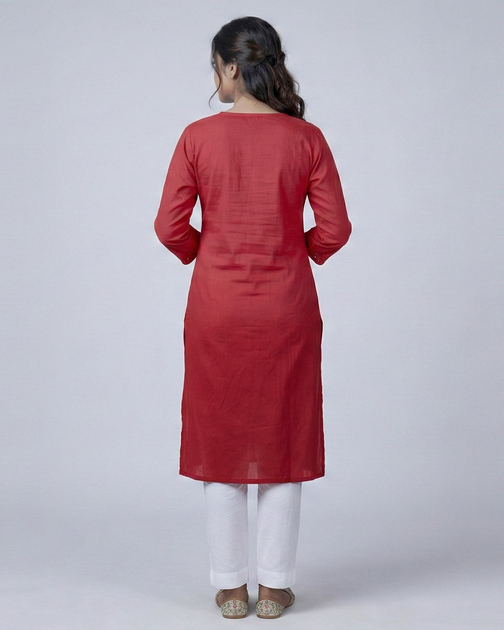 Women Floral Embroidered Chikankari Floral Kurta