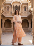 Women Ethnic Motifs Embroidered Regular Chikankari Kurta with Palazzos