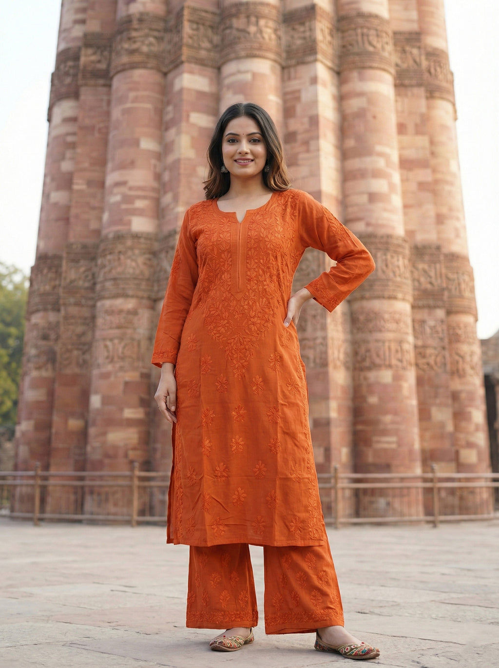 Women Ethnic Motifs Embroidered Regular Thread Work Kurta with Palazzos & With Dupatta