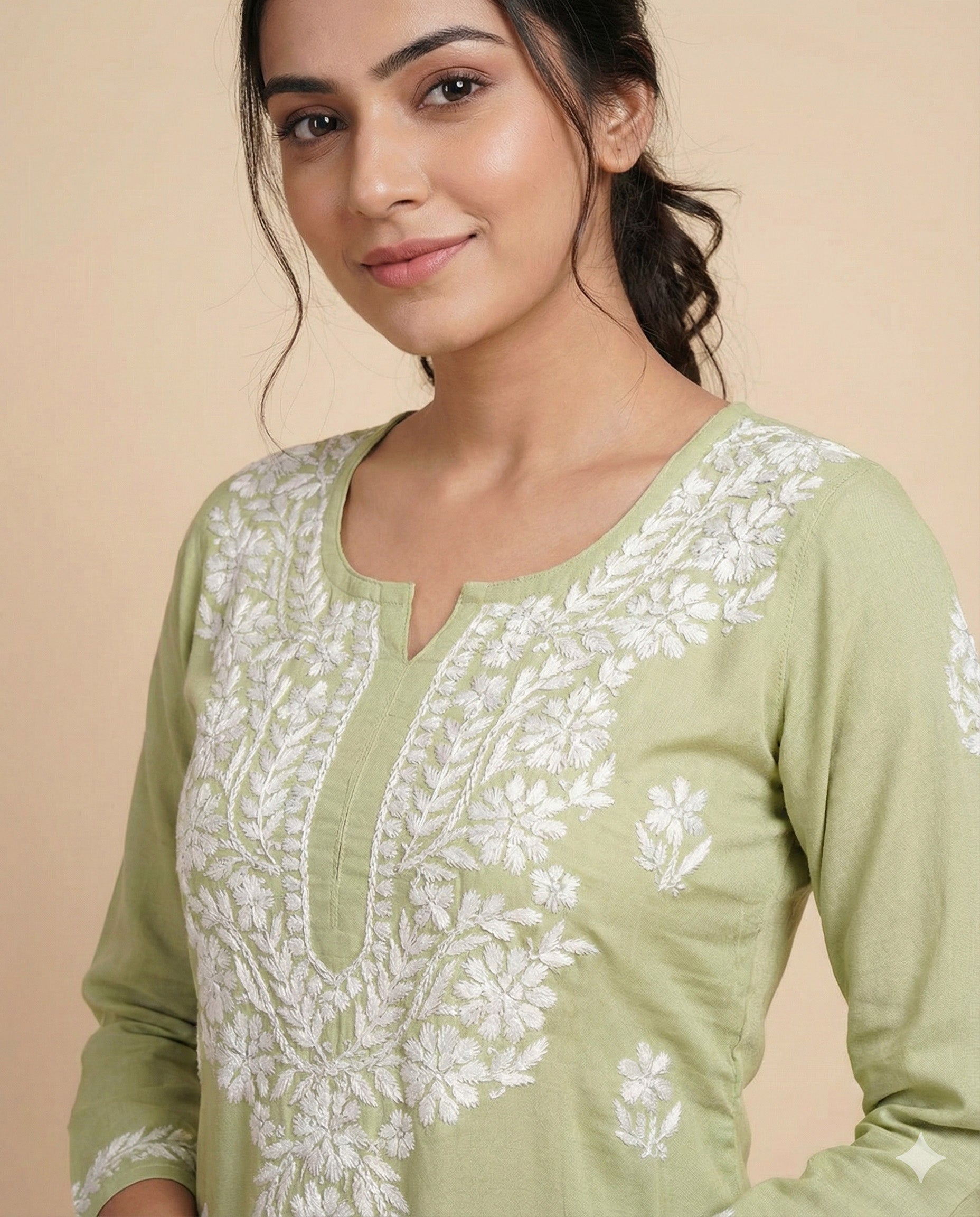 Women Floral Embroidered Regular Chikankari Kurta with Palazzos