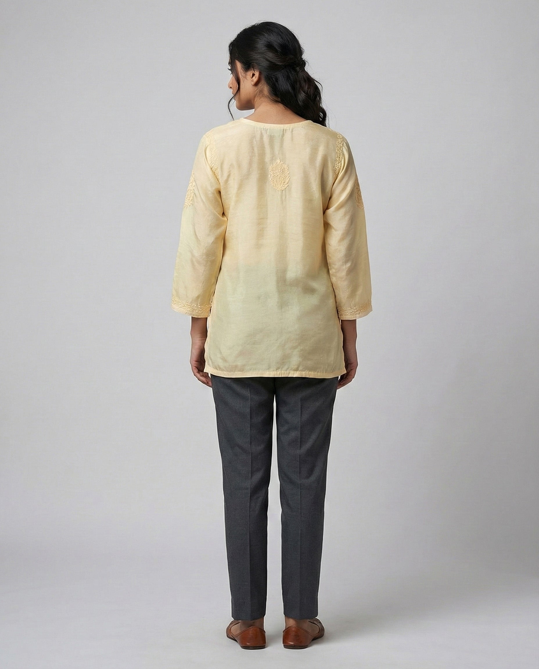 Floral Embroidered Chikankari Chikankari Kurti