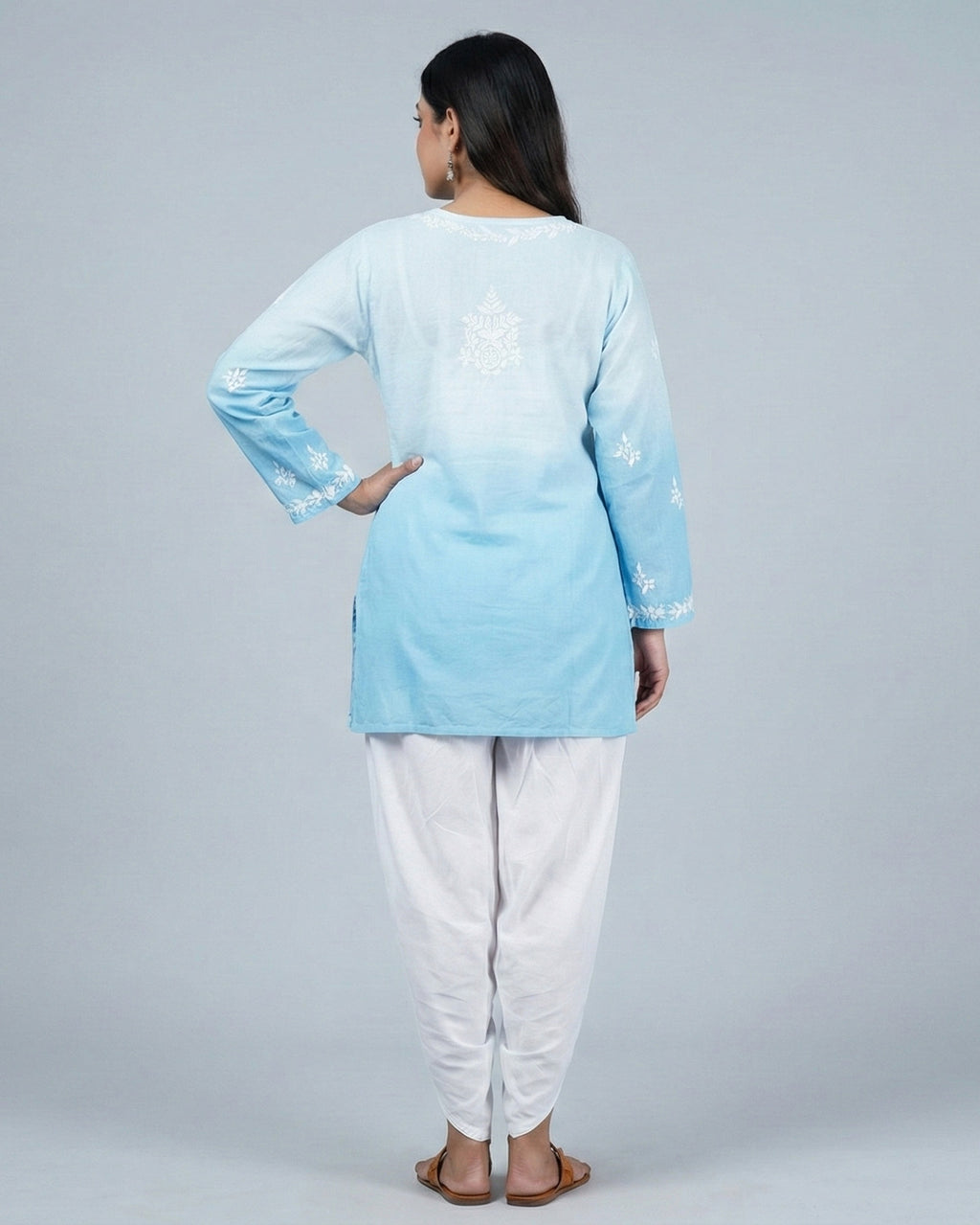 Floral Embroidered Chikankari Chikankari Kurti