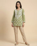 Floral Embroidered Chikankari Chikankari Kurti