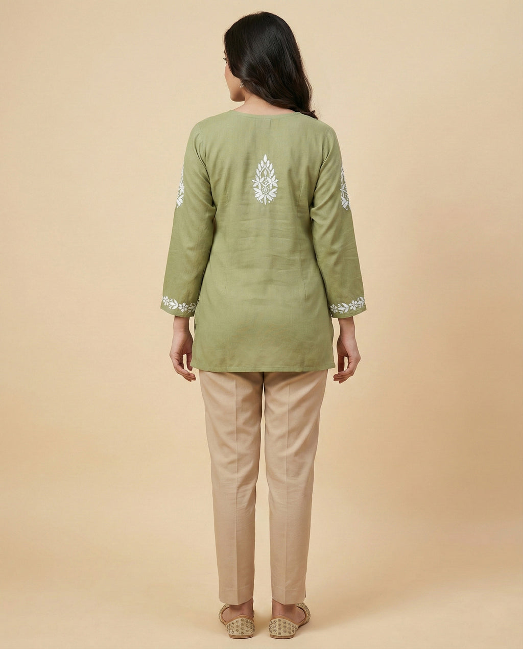 Floral Embroidered Chikankari Chikankari Kurti