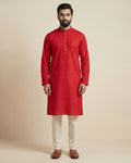 Hand Embroidered Cotton Men Kurta