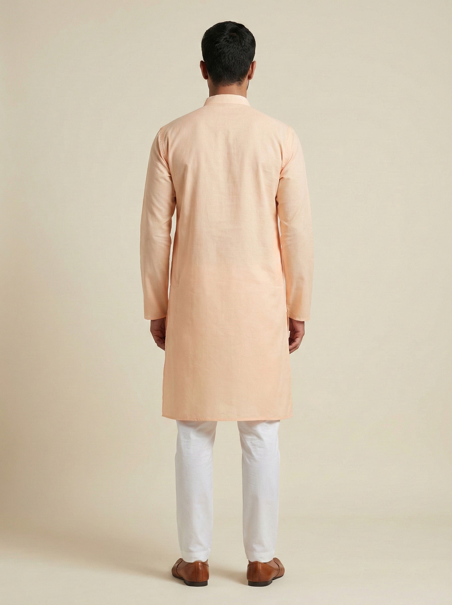 Hand Embroidered Cotton Men Kurta