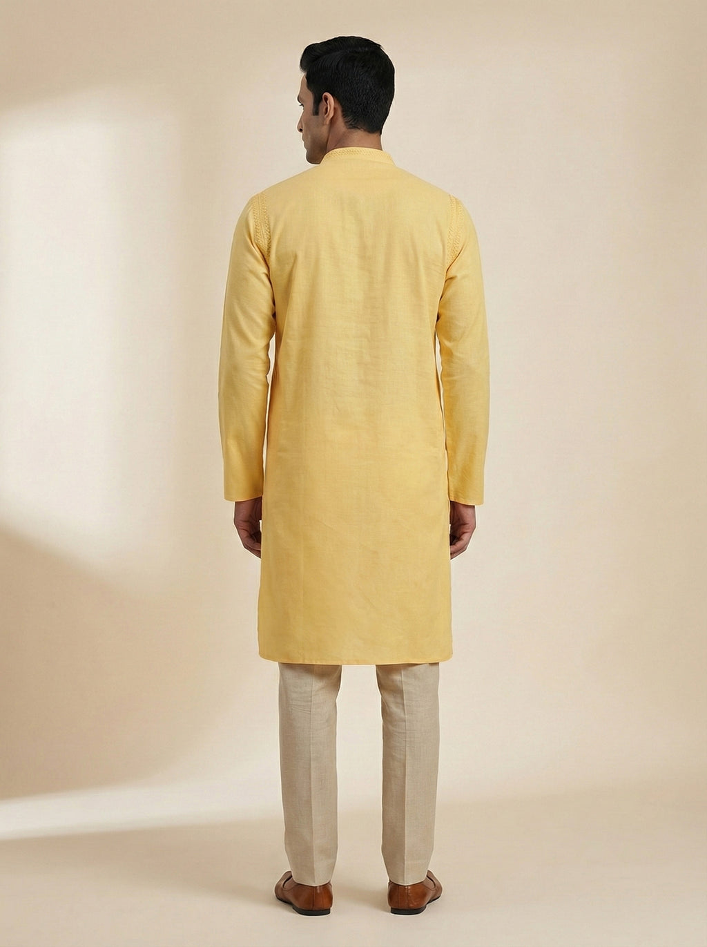 Hand Embroidered Cotton Men Kurta