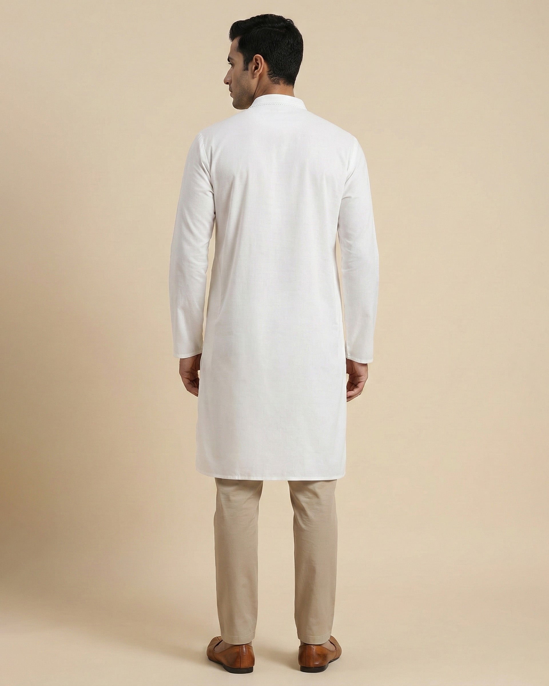 Hand Embroidered Cotton Men Kurta