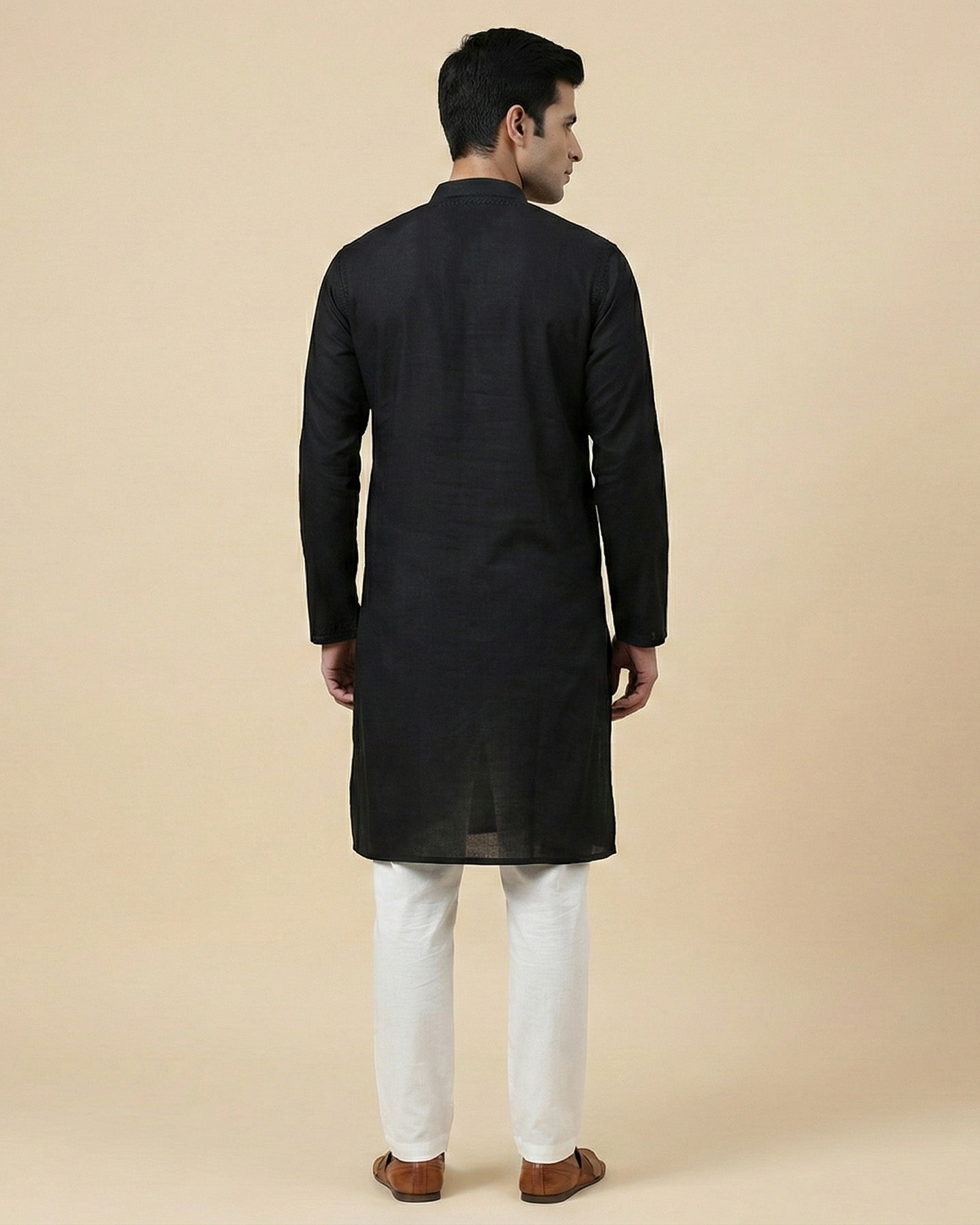 Hand Embroidered Cotton Men Kurta