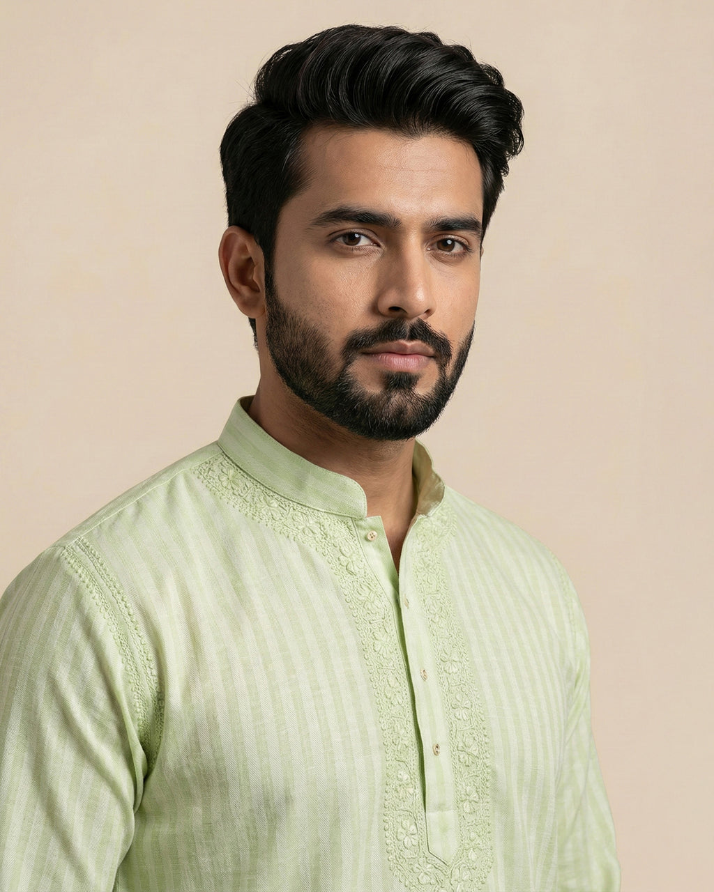 Hand Embroidered Cotton Men Kurta
