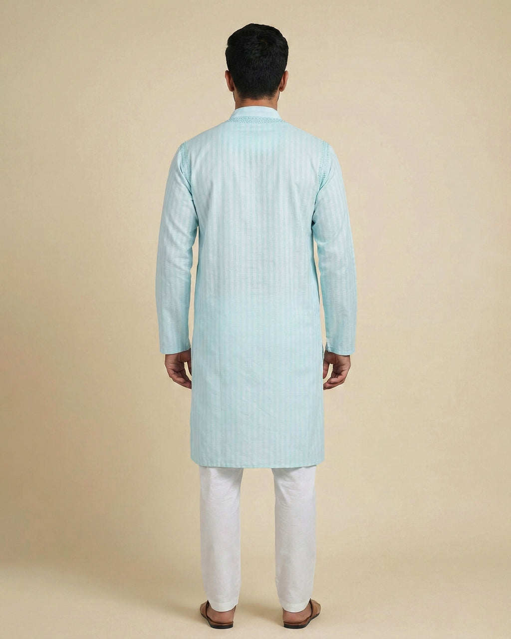 Hand Embroidered Cotton Men Kurta