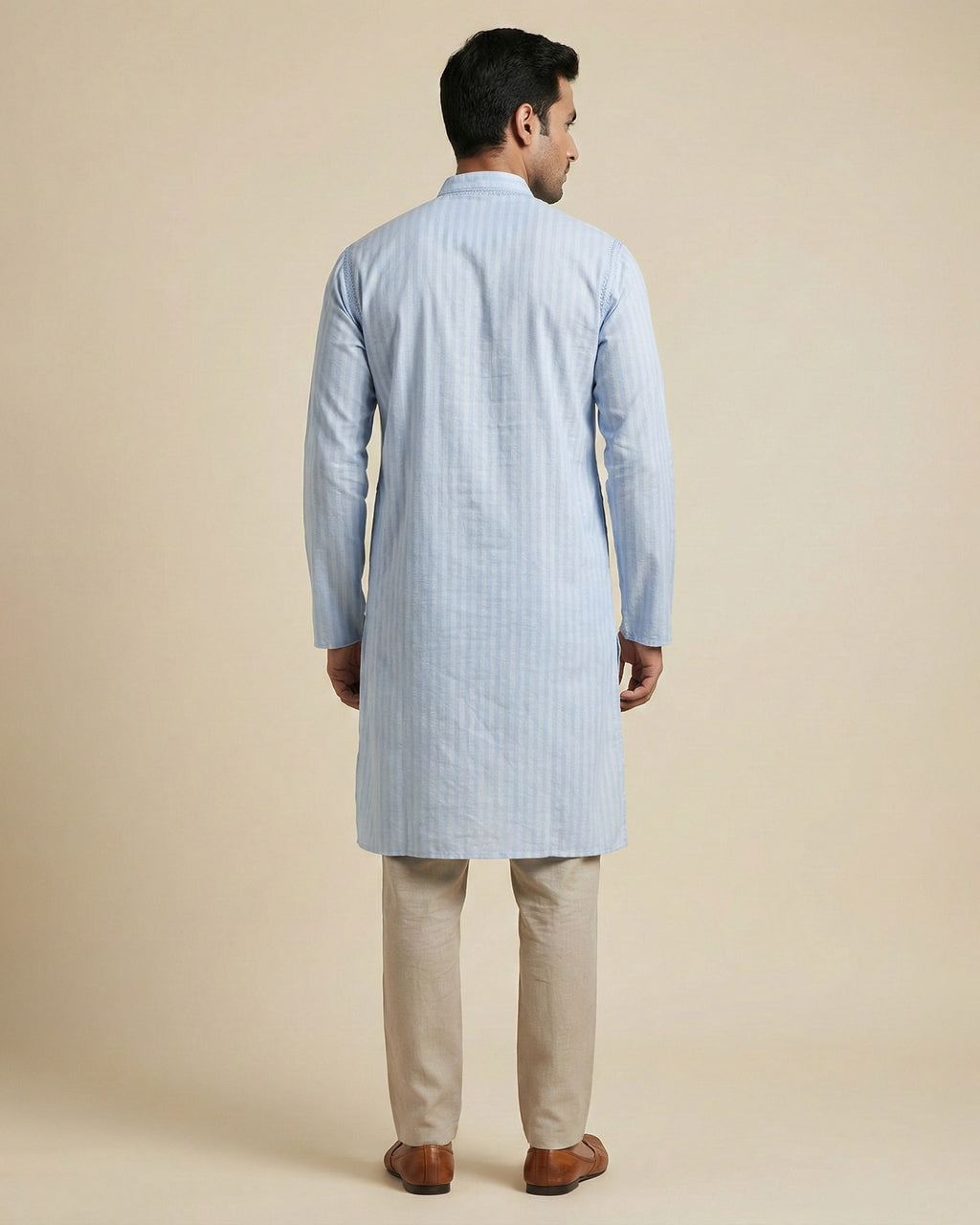 Hand Embroidered Cotton Men Kurta
