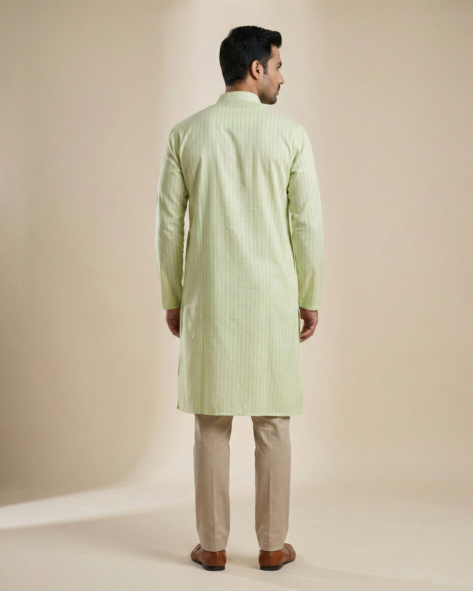 Hand Embroidered Cotton Men Kurta