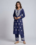 Women Ethnic Motifs Embroidered Regular Thread Work Kurta with Trousers