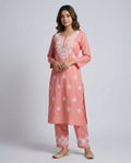 Women Floral Embroidered Regular Chikankari Kurta with Palazzos