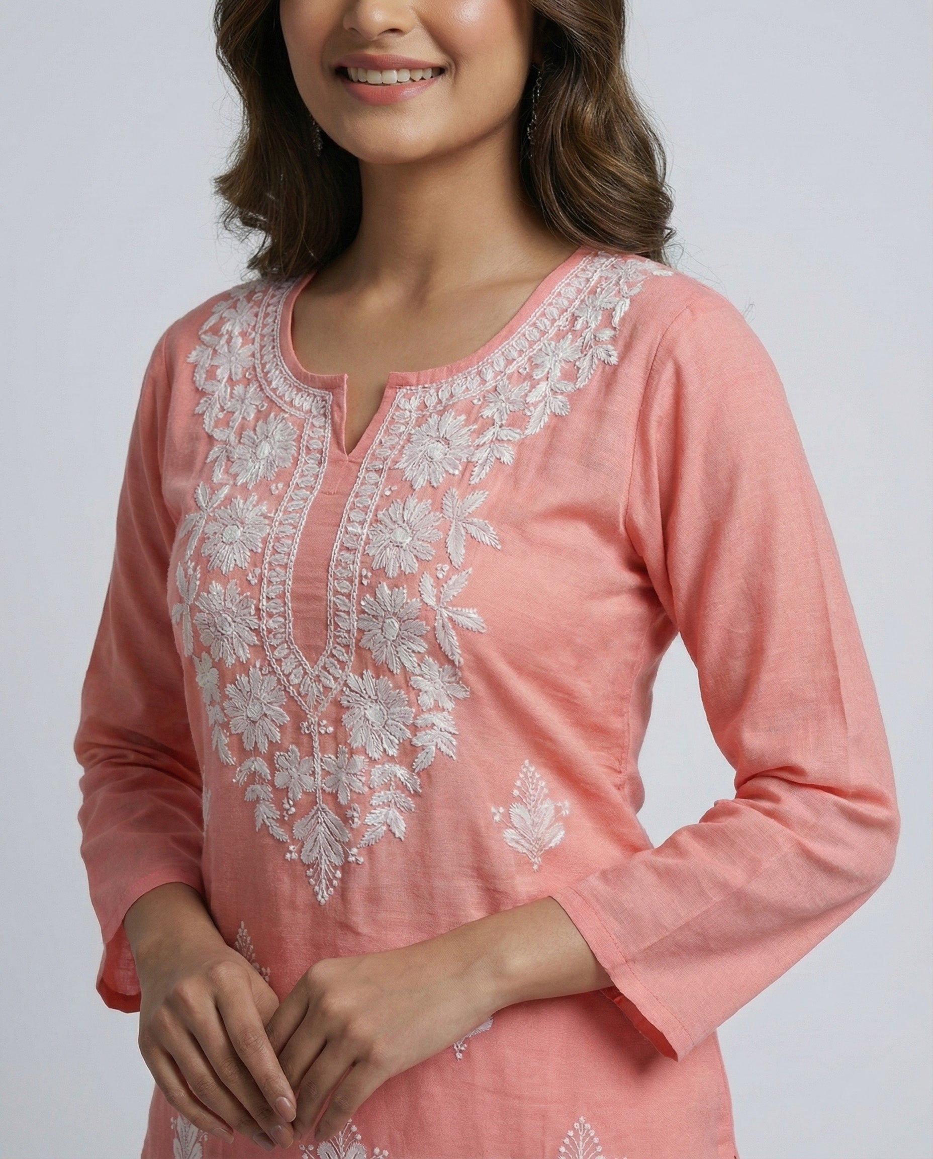 Women Floral Embroidered Regular Chikankari Kurta with Palazzos
